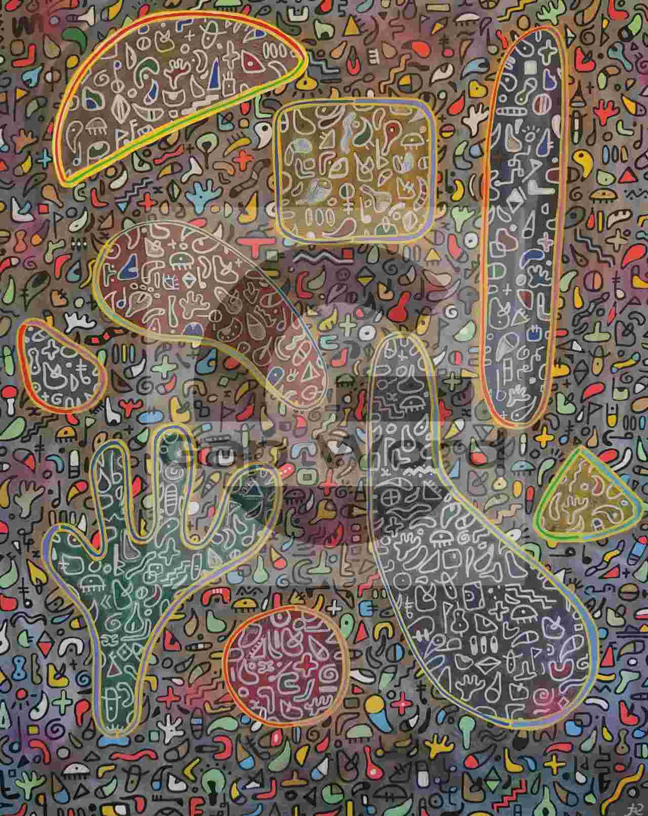 "Nine lives", 80cm x 100cm, Acrylic on canvas