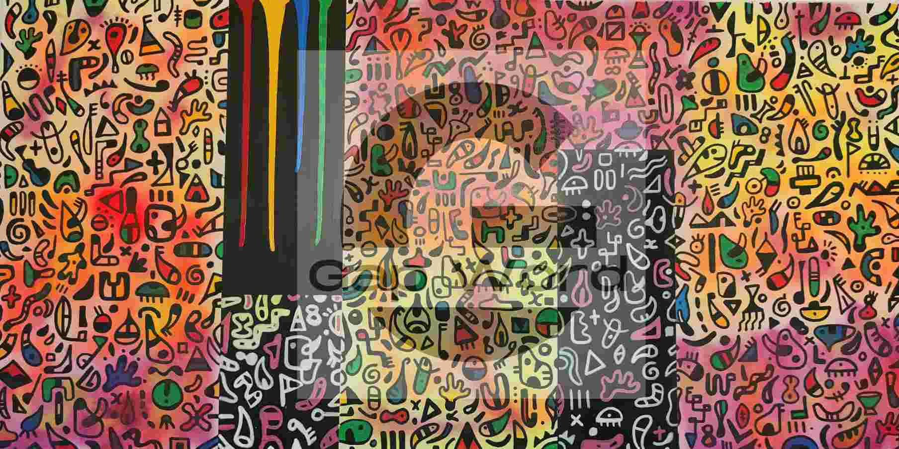 "Play" #, 60cm x 100cm, Acrylic, spray paint on canvas.