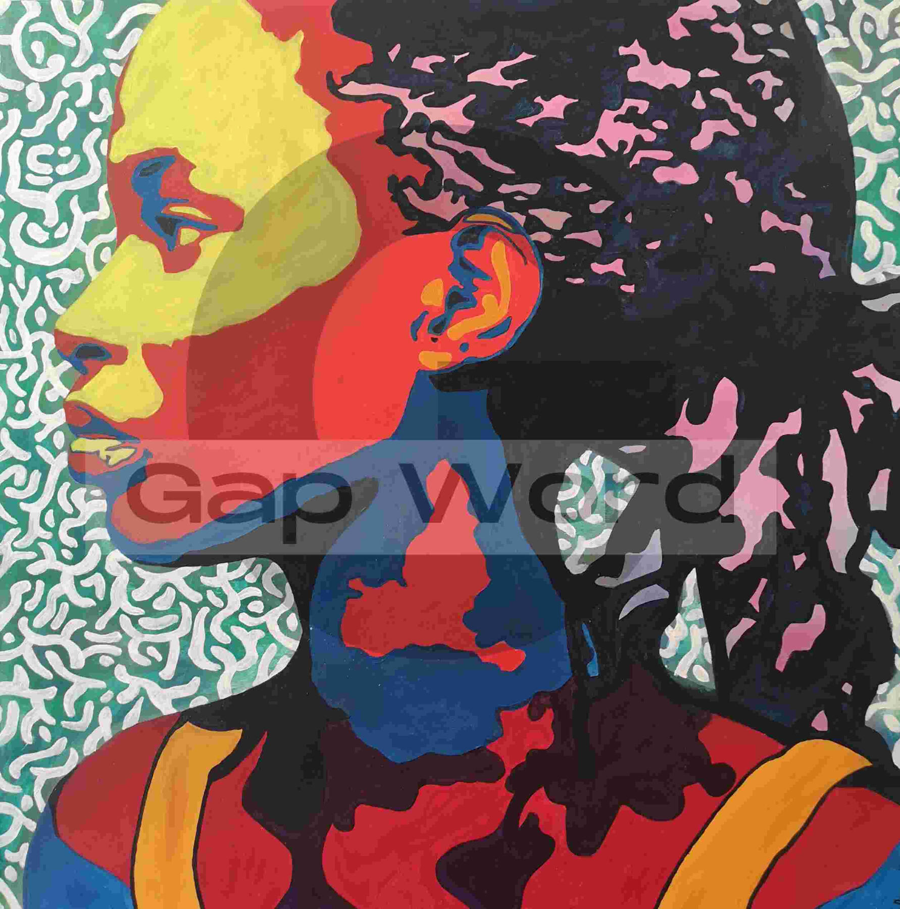 "African Queen" #, 100cm x 100cm, Acrylic on canvas.