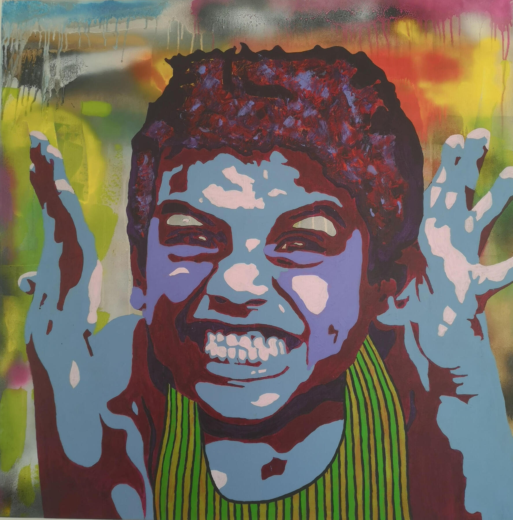 "Excited", 100cm x 100cm, Acrylic on canvas.